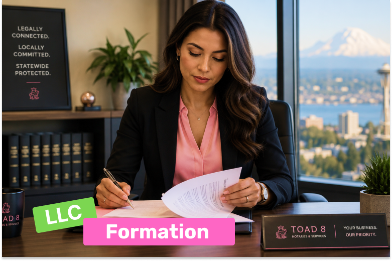 Washington state registered agent, Toad 8 Notaries
